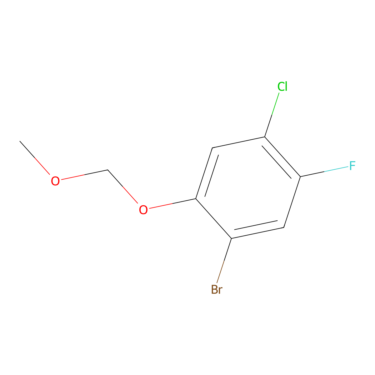 1-Bromo-4-chloro-5-fluoro-2-(methoxymethoxy)benzene molecular structure, CAS 181288-85-7