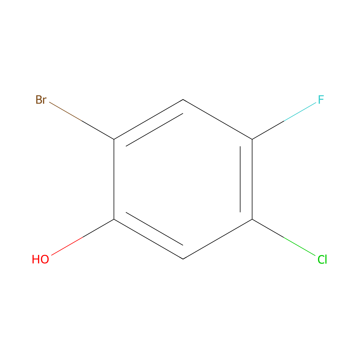 2-Bromo-5-chloro-4-fluorophenol molecular structure, CAS 181288-96-0
