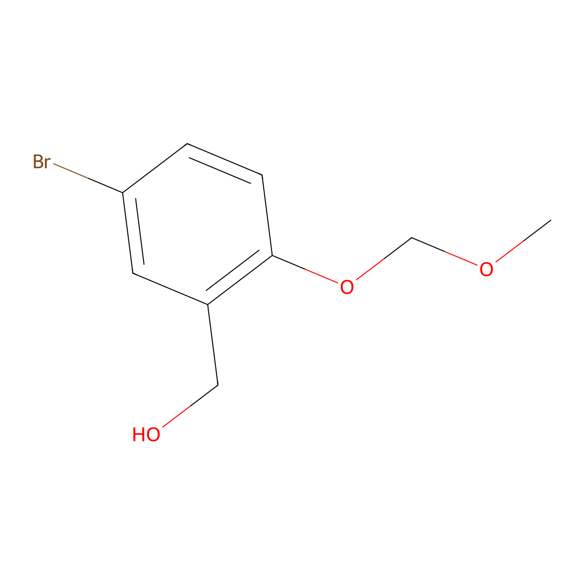 Benzenemethanol, 5-bromo-2-(methoxymethoxy)- molecular structure, CAS 181288-97-1