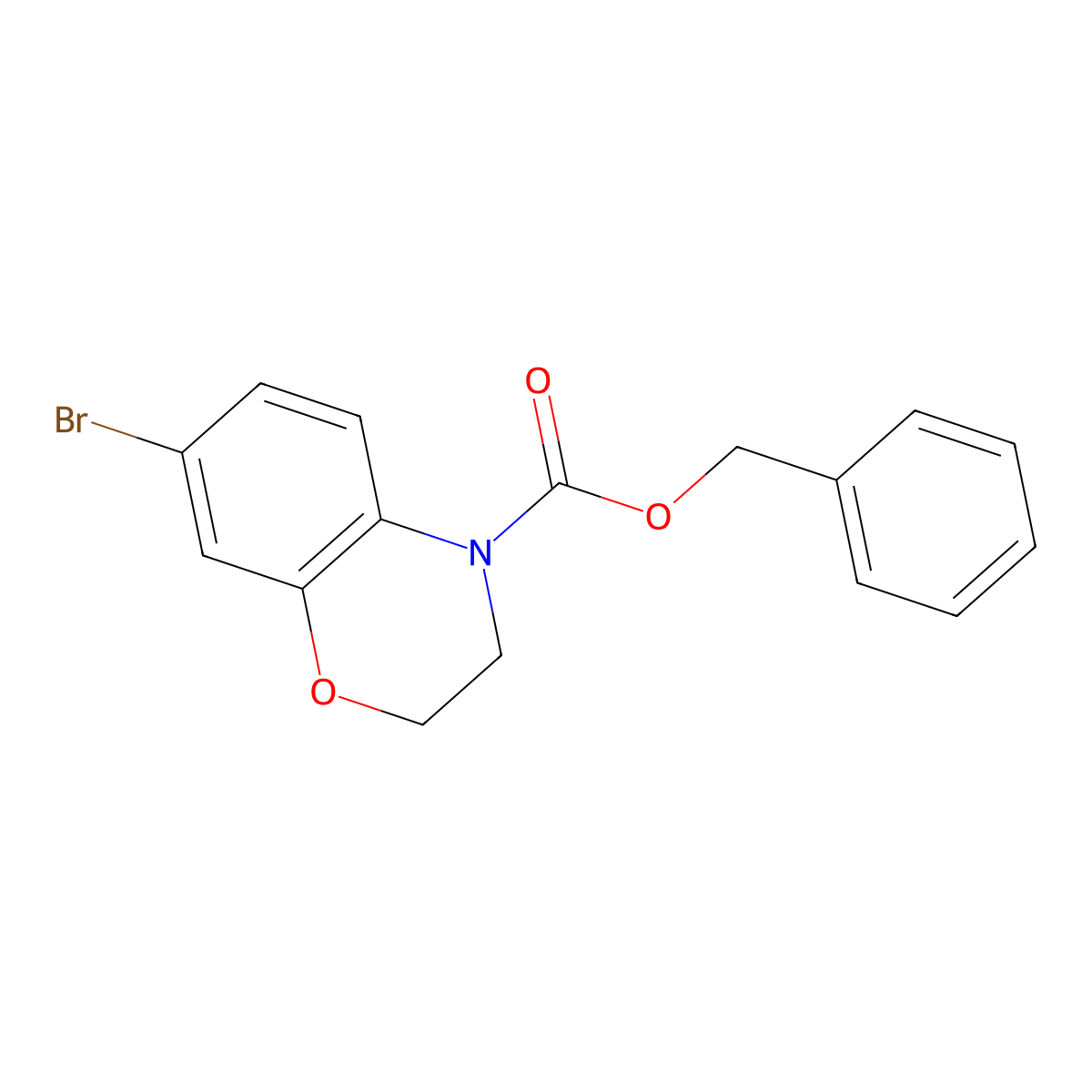 benzyl 7-bromo-3,4-dihydro-2H-1,4-benzoxazine-4-carboxylate molecular structure, CAS 1812889-84-1