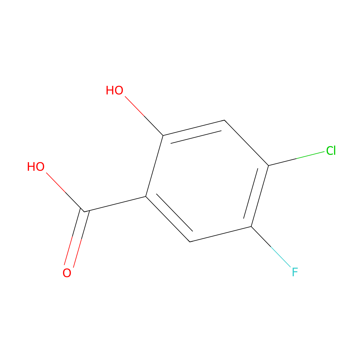 4-Chloro-5-fluoro-2-hydroxybenzoic acid molecular structure, CAS 181289-00-9