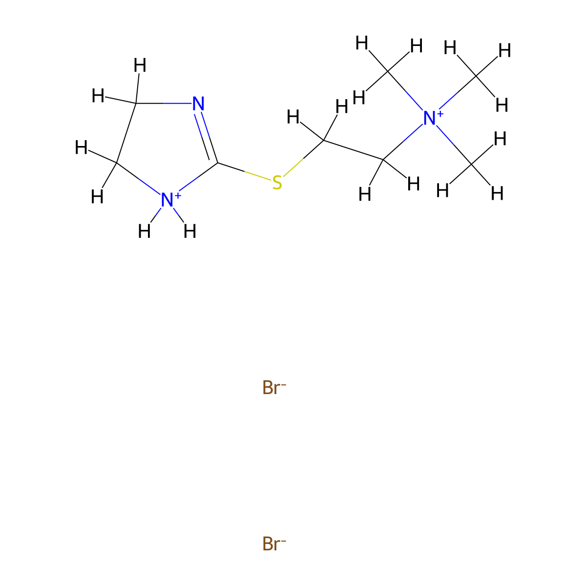 Ammonium, (2-(2-imidazolin-2-ylthio)ethyl)trimethyl-, bromide, monohydrobromide molecular structure, CAS 18129-32-3