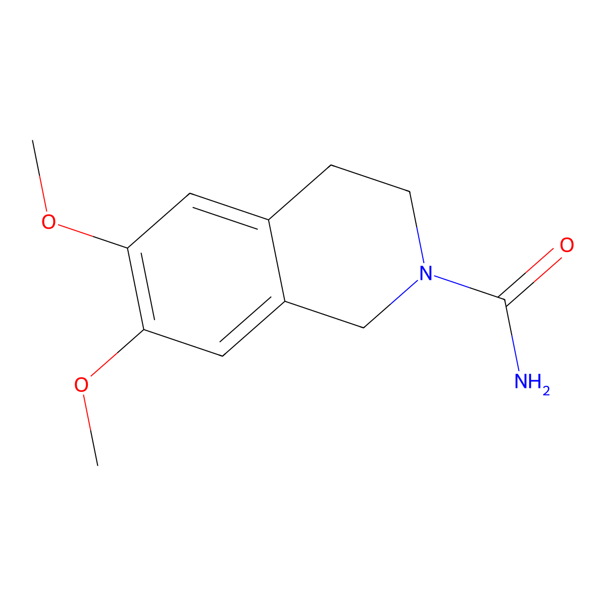 6,7-Dimethoxy-1,2,3,4-tetrahydroisoquinoline-2-carboxamide molecular structure, CAS 181295-01-2