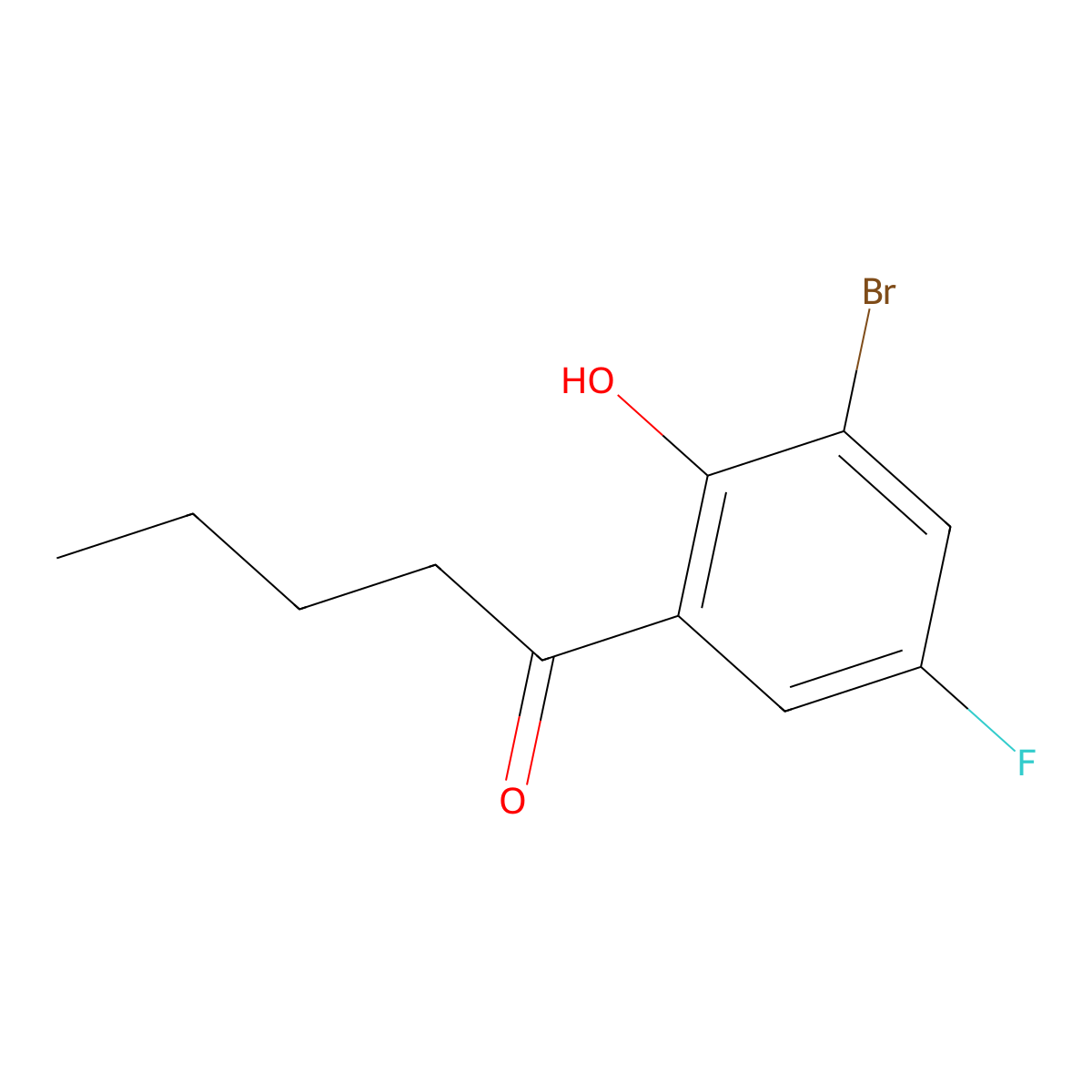 1-(3-Bromo-5-fluoro-2-hydroxyphenyl)pentan-1-one molecular structure, CAS 1813-21-4