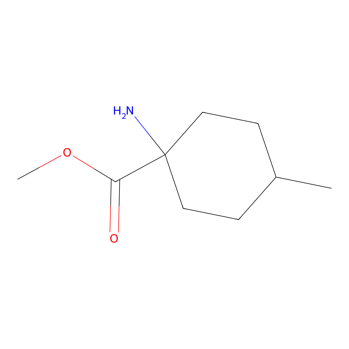 Methyl 1-amino-4-methylcyclohexane-1-carboxylate molecular structure, CAS 181300-38-9