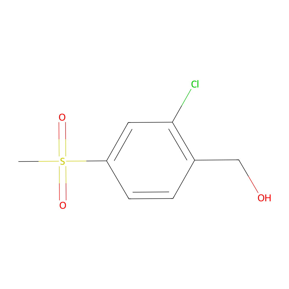 (2-Chloro-4-methanesulfonyl-phenyl)-methanol molecular structure, CAS 181300-40-3