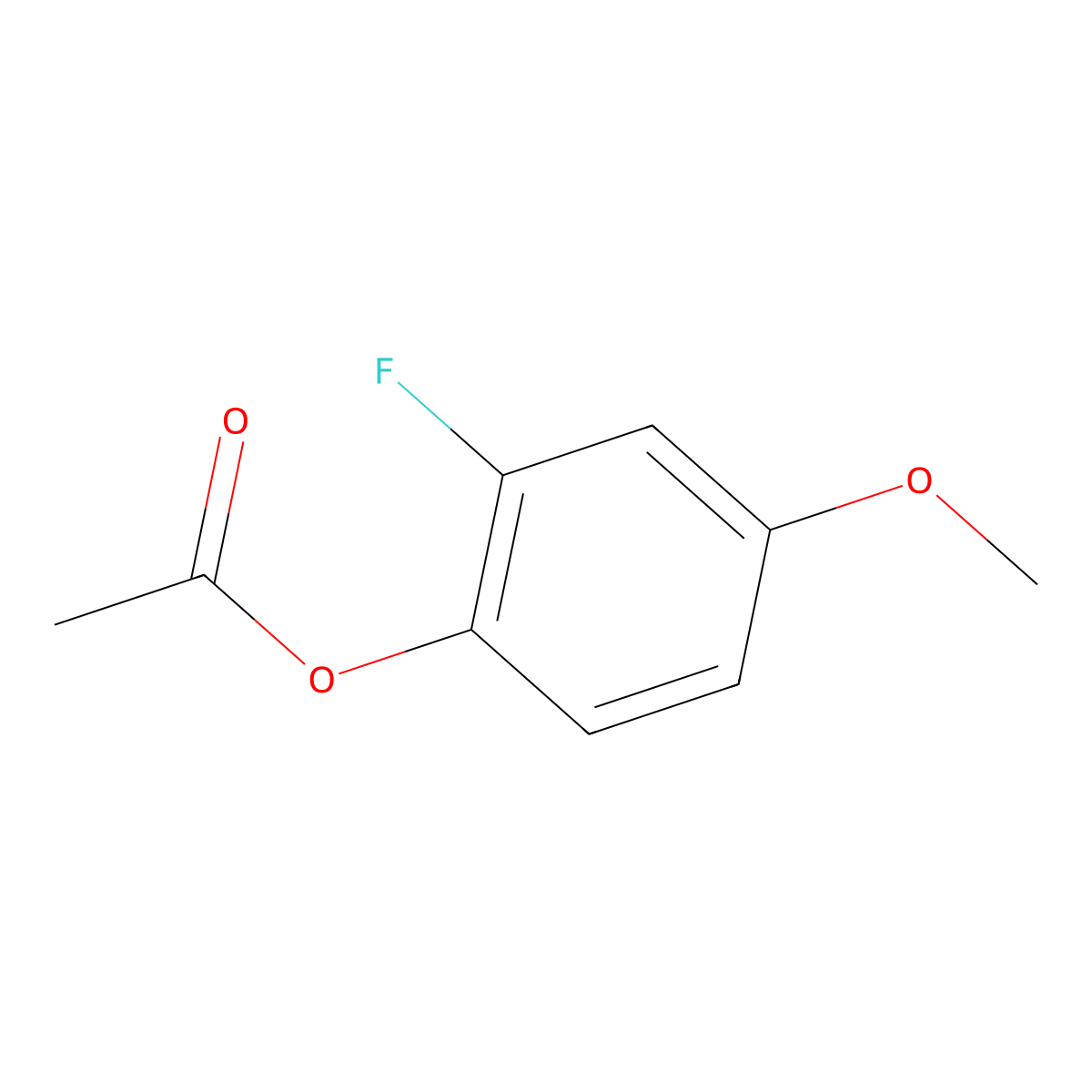 2-Fluoro-4-methoxyphenyl acetate molecular structure, CAS 181305-63-5