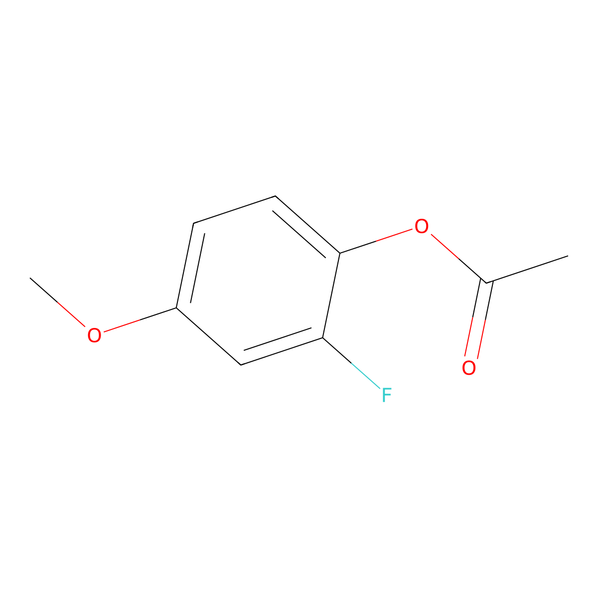 2-Fluoro-4-methoxyphenyl acetate molecular structure, CAS 181305-63-5