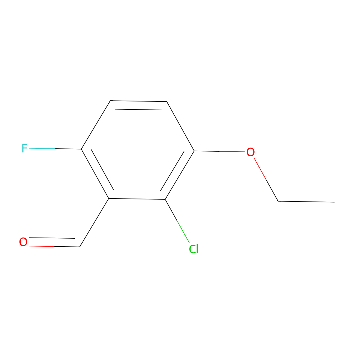 2-Chloro-3-ethoxy-6-fluorobenzaldehyde molecular structure, CAS 181305-73-7