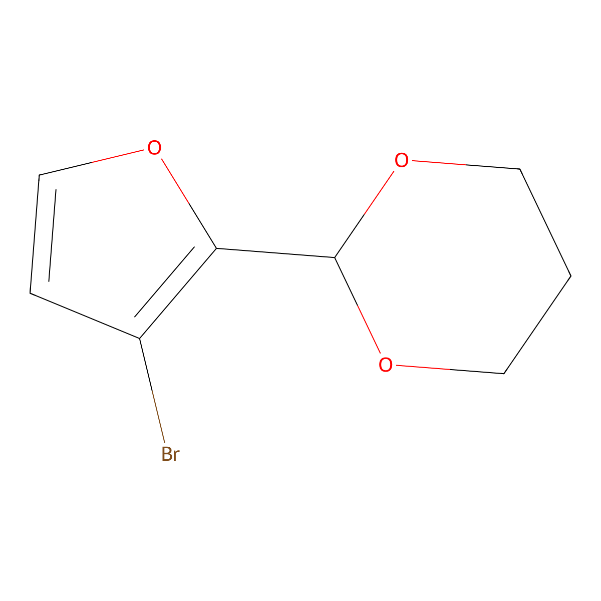 2-(3-Bromo-2-furyl)-1,3-dioxane molecular structure, CAS 181305-77-1