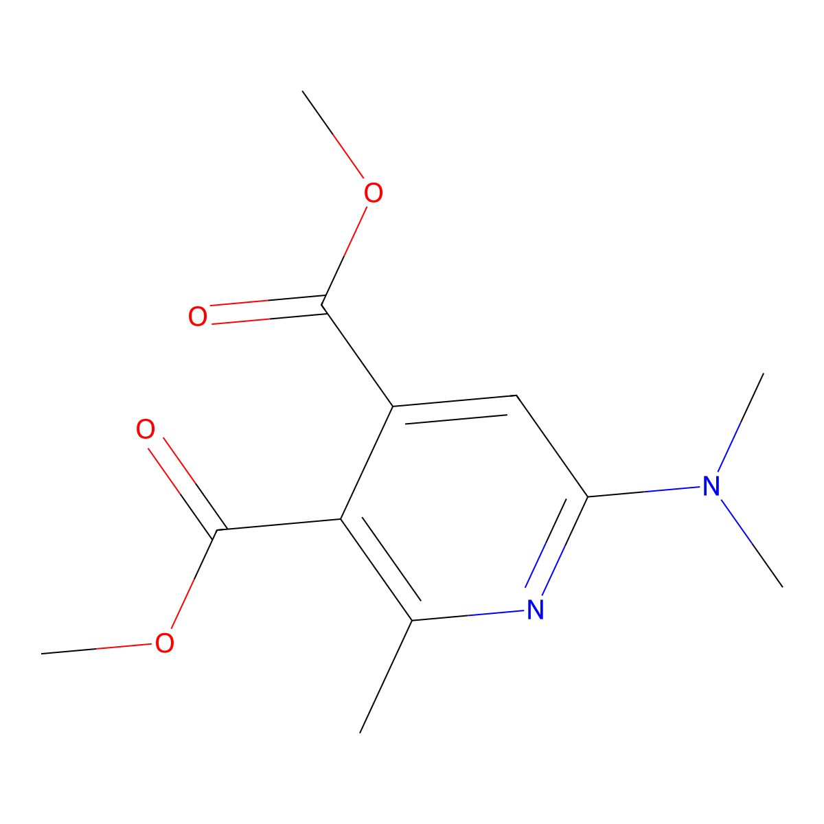 3,4-Dimethyl 6-(dimethylamino)-2-methylpyridine-3,4-dicarboxylate molecular structure, CAS 181306-08-1