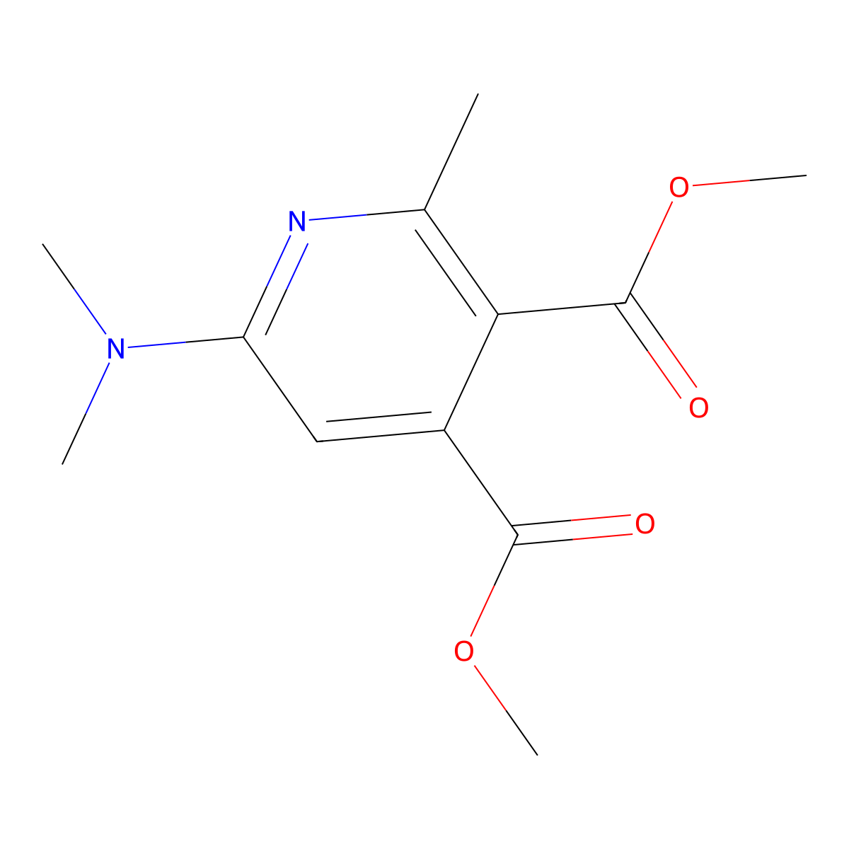 3,4-Dimethyl 6-(dimethylamino)-2-methylpyridine-3,4-dicarboxylate molecular structure, CAS 181306-08-1