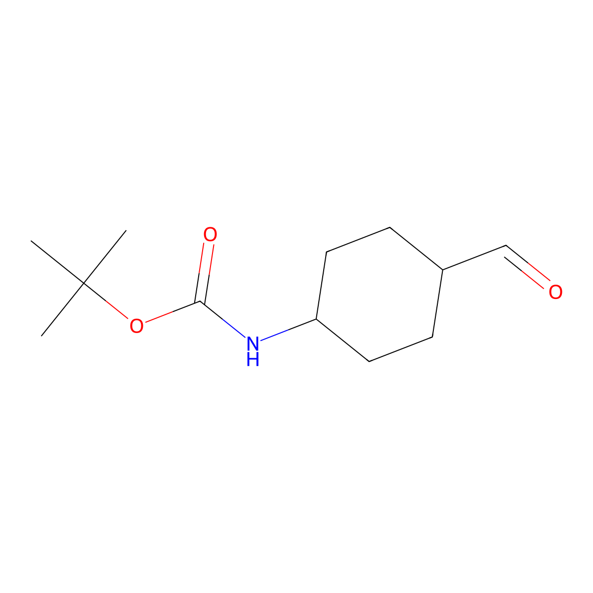 rac-tert-butyl N-[(1r,4r)-4-formylcyclohexyl]carbamate molecular structure, CAS 181308-56-5