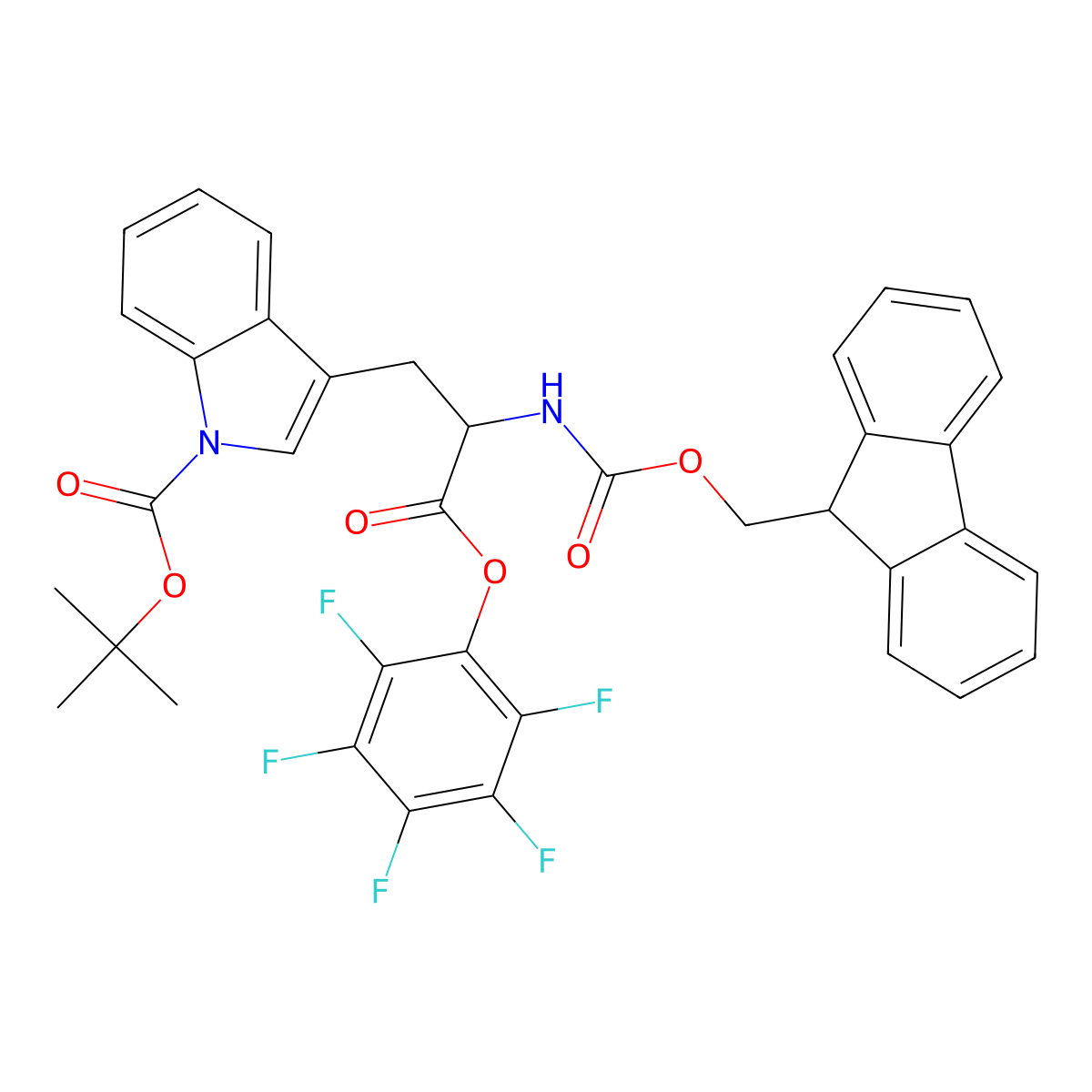 Fmoc-Trp(Boc)-Opfp molecular structure, CAS 181311-44-4