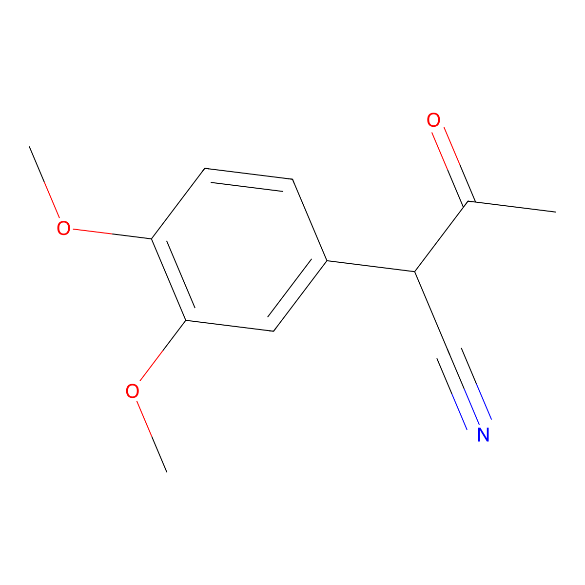 2-(3,4-Dimethoxyphenyl)-3-oxobutanenitrile molecular structure, CAS 18133-46-5