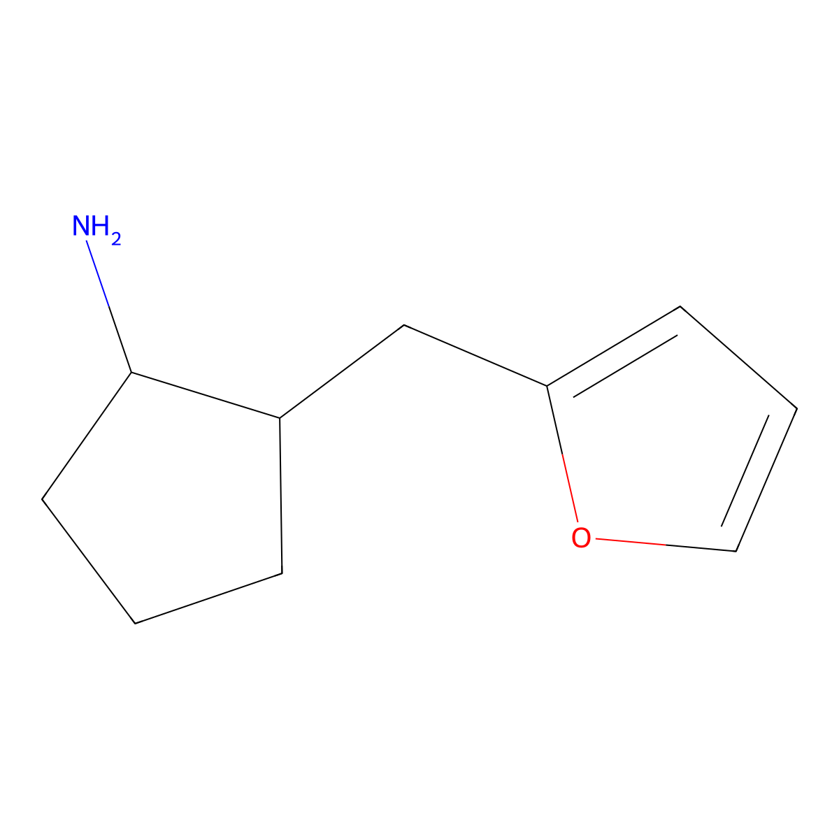 Cyclopentanamine, 2-(2-furanylmethyl)- molecular structure, CAS 18134-25-3