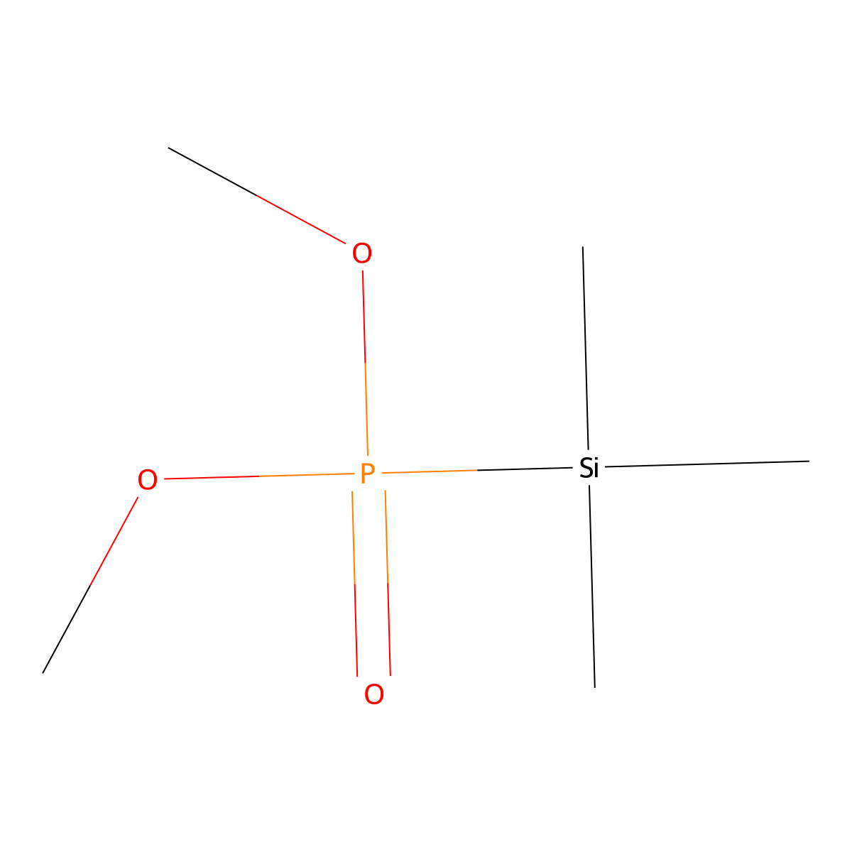 Phosphonic acid, P-(trimethylsilyl)-, dimethyl ester molecular structure, CAS 18135-14-3