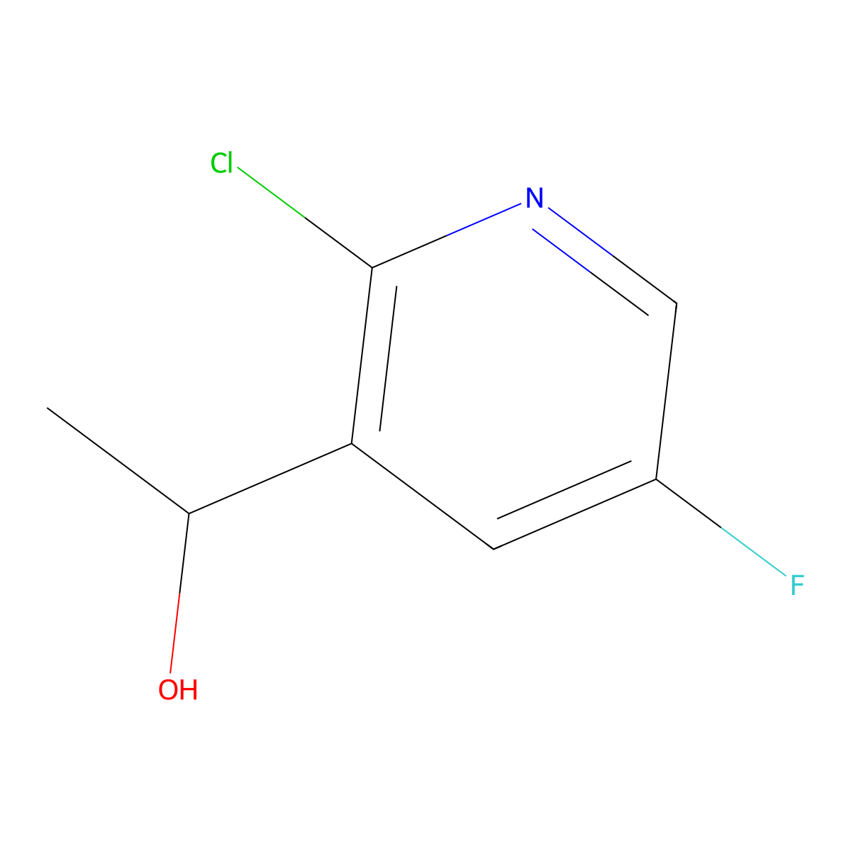 (R)-1-(2-Chloro-5-fluoropyridin-3-yl)ethanol molecular structure, CAS 1813526-58-7