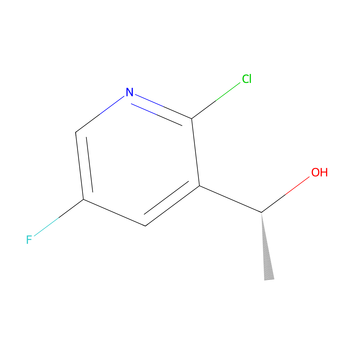 (R)-1-(2-Chloro-5-fluoropyridin-3-yl)ethanol molecular structure, CAS 1813526-58-7
