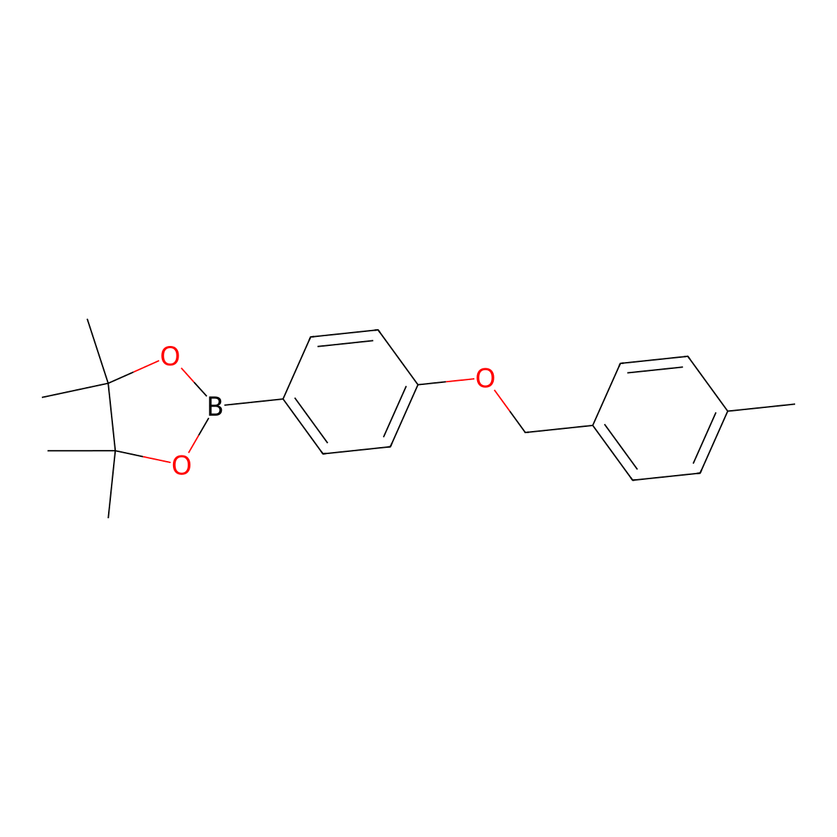 4,4,5,5-Tetramethyl-2-(4-((4-methylbenzyl)oxy)phenyl)-1,3,2-dioxaborolane molecular structure, CAS 1813554-26-5