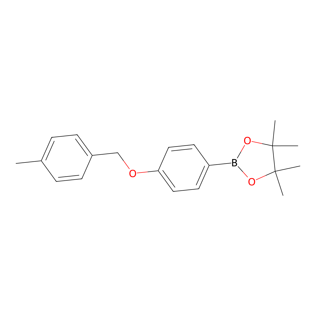 4,4,5,5-Tetramethyl-2-(4-((4-methylbenzyl)oxy)phenyl)-1,3,2-dioxaborolane molecular structure, CAS 1813554-26-5