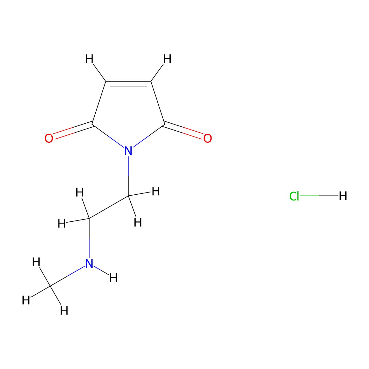 1-[2-(methylamino)ethyl]-2,5-dihydro-1H-pyrrole-2,5-dione hydrochloride molecular structure, CAS 1813589-78-4