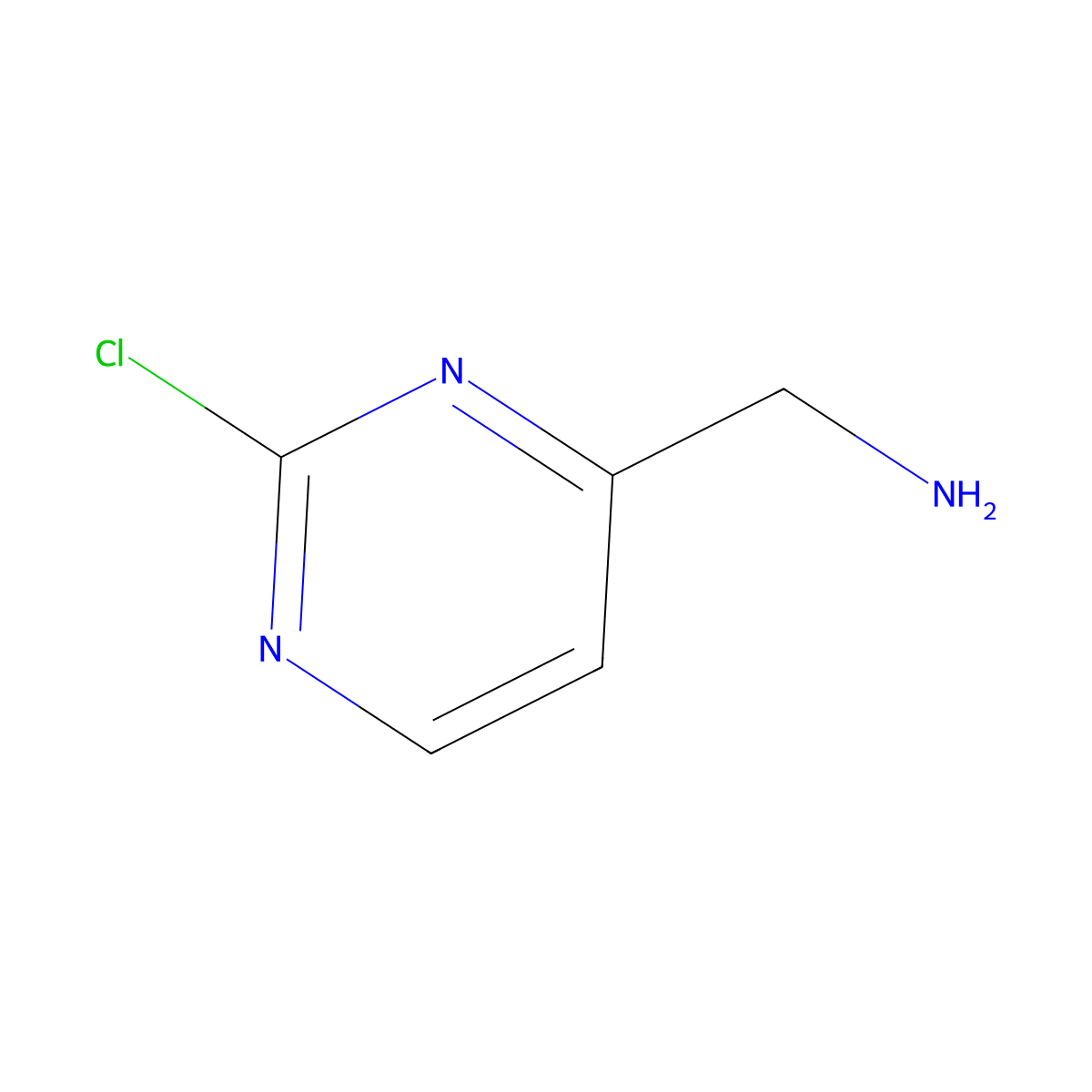 (2-Chloropyrimidin-4-YL)methanamine molecular structure, CAS 181363-10-0