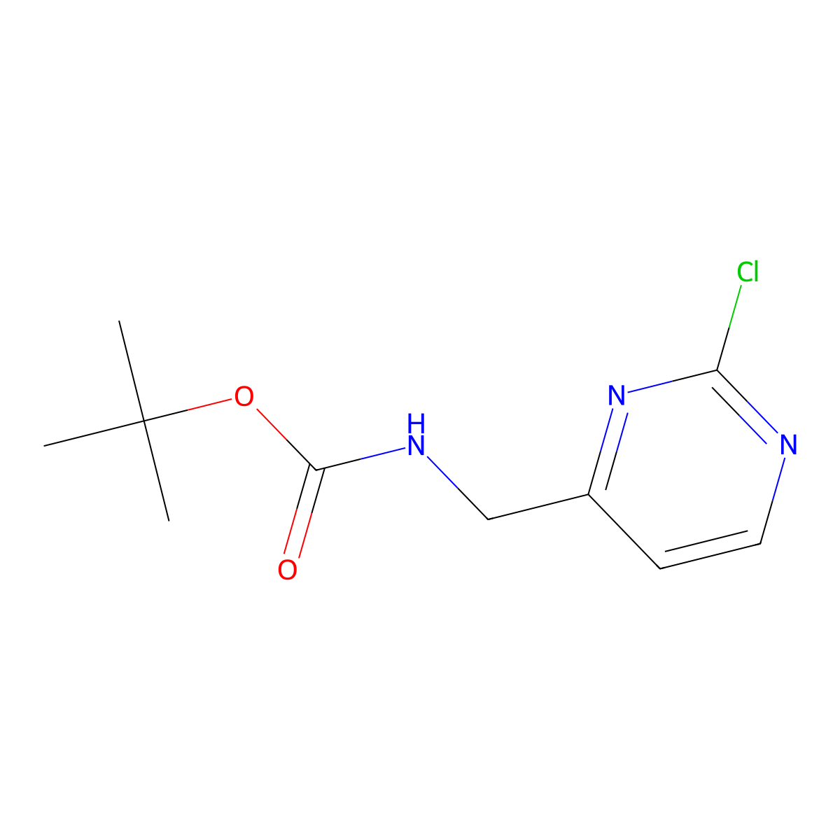 tert-butyl N-[(2-chloropyrimidin-4-yl)methyl]carbamate molecular structure, CAS 181363-19-9