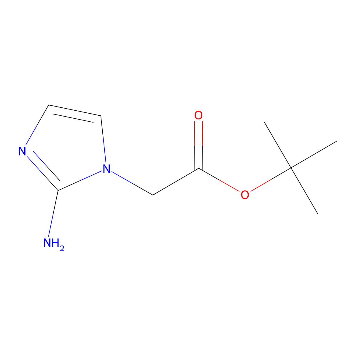 tert-butyl 2-(2-amino-1H-imidazol-1-yl)acetate molecular structure, CAS 181370-71-8
