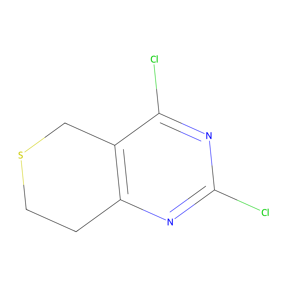 2,4-Dichloro-7,8-dihydro-5H-thiopyrano[4,3-d]pyrimidine molecular structure, CAS 181374-43-6