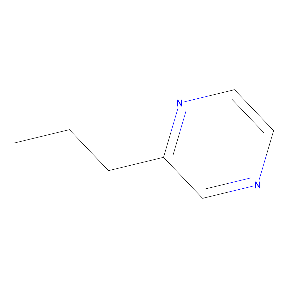 Propylpyrazine molecular structure, CAS 18138-03-9