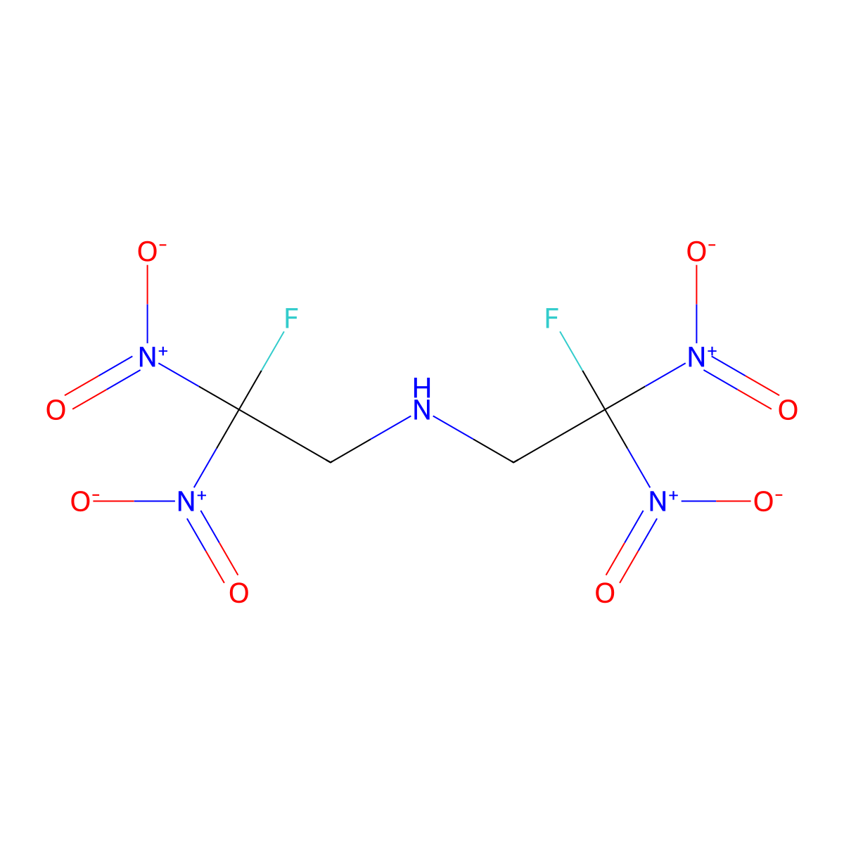 2-Fluoro-N-(2-fluoro-2,2-dinitroethyl)-2,2-dinitro-ethylamine molecular structure, CAS 18139-03-2