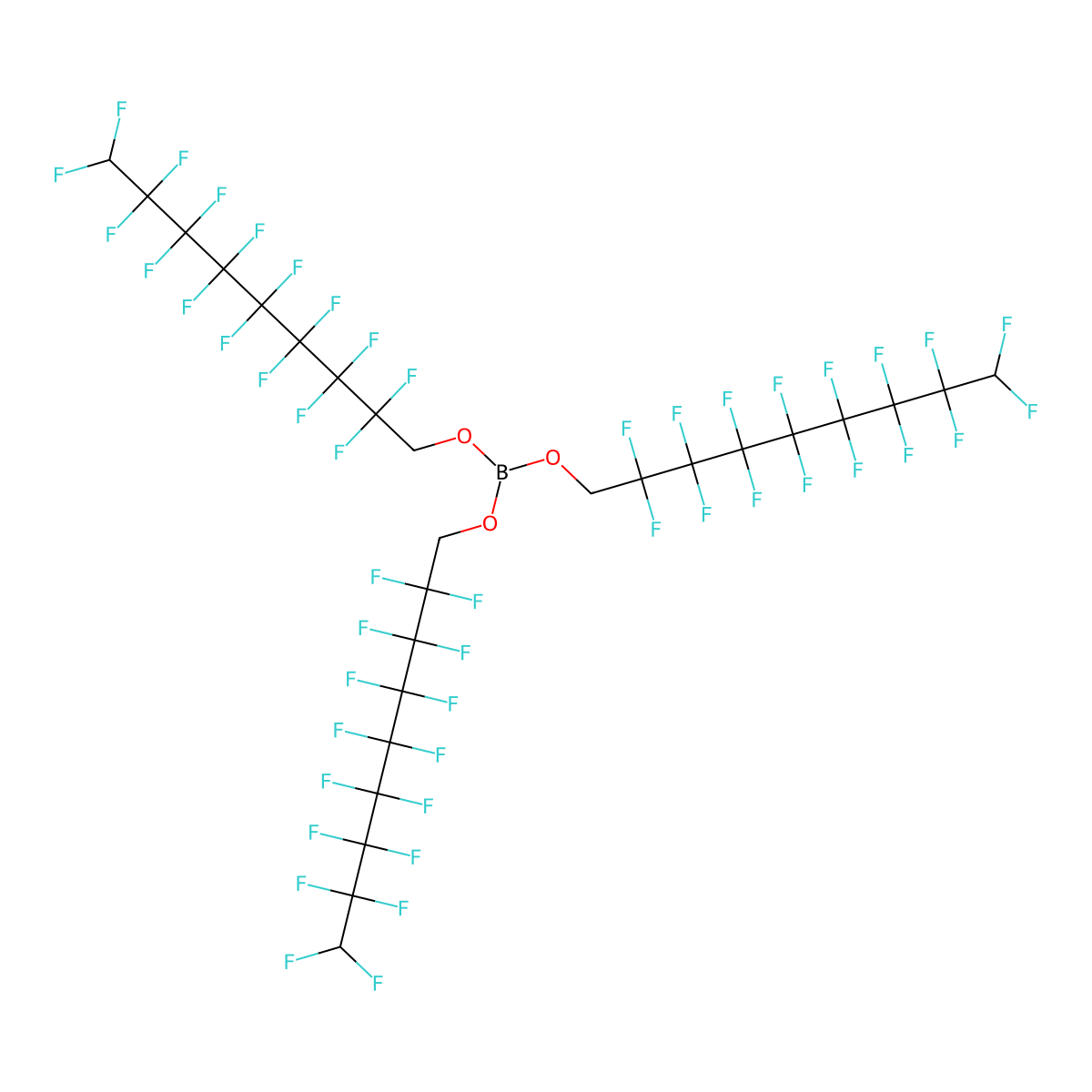 Tris(1H,1H,9H-perfluorononyl)borate molecular structure, CAS 1814-40-0