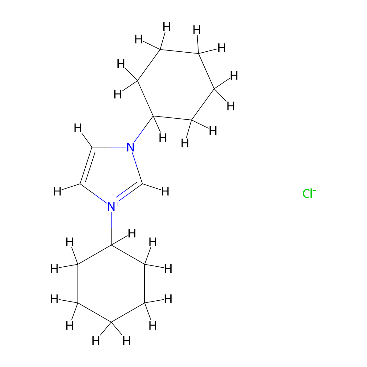 1,3-Dicyclohexyl-imidazolium chloride molecular structure, CAS 181422-72-0