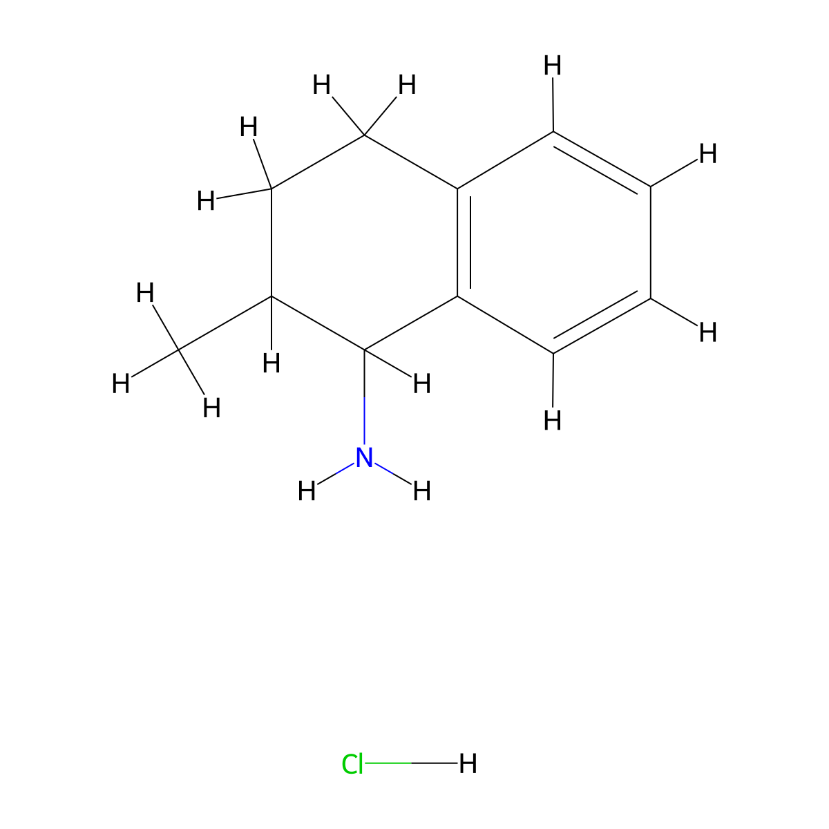 2-Methyl-1,2,3,4-tetrahydronaphthalen-1-amine hydrochloride molecular structure, CAS 181424-62-4