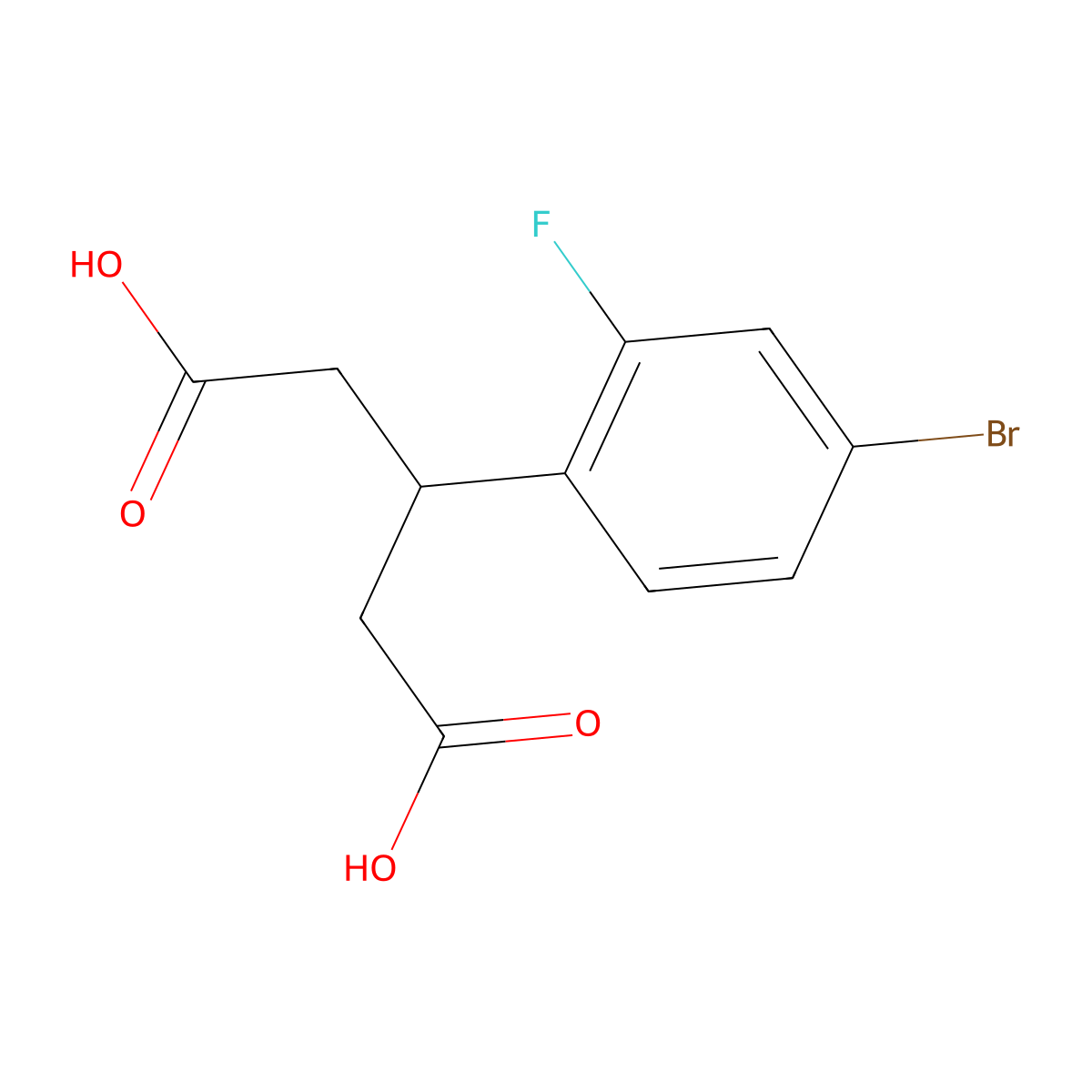 3-(4-Bromo-2-fluorophenyl)pentanedioic acid molecular structure, CAS 1814293-88-3