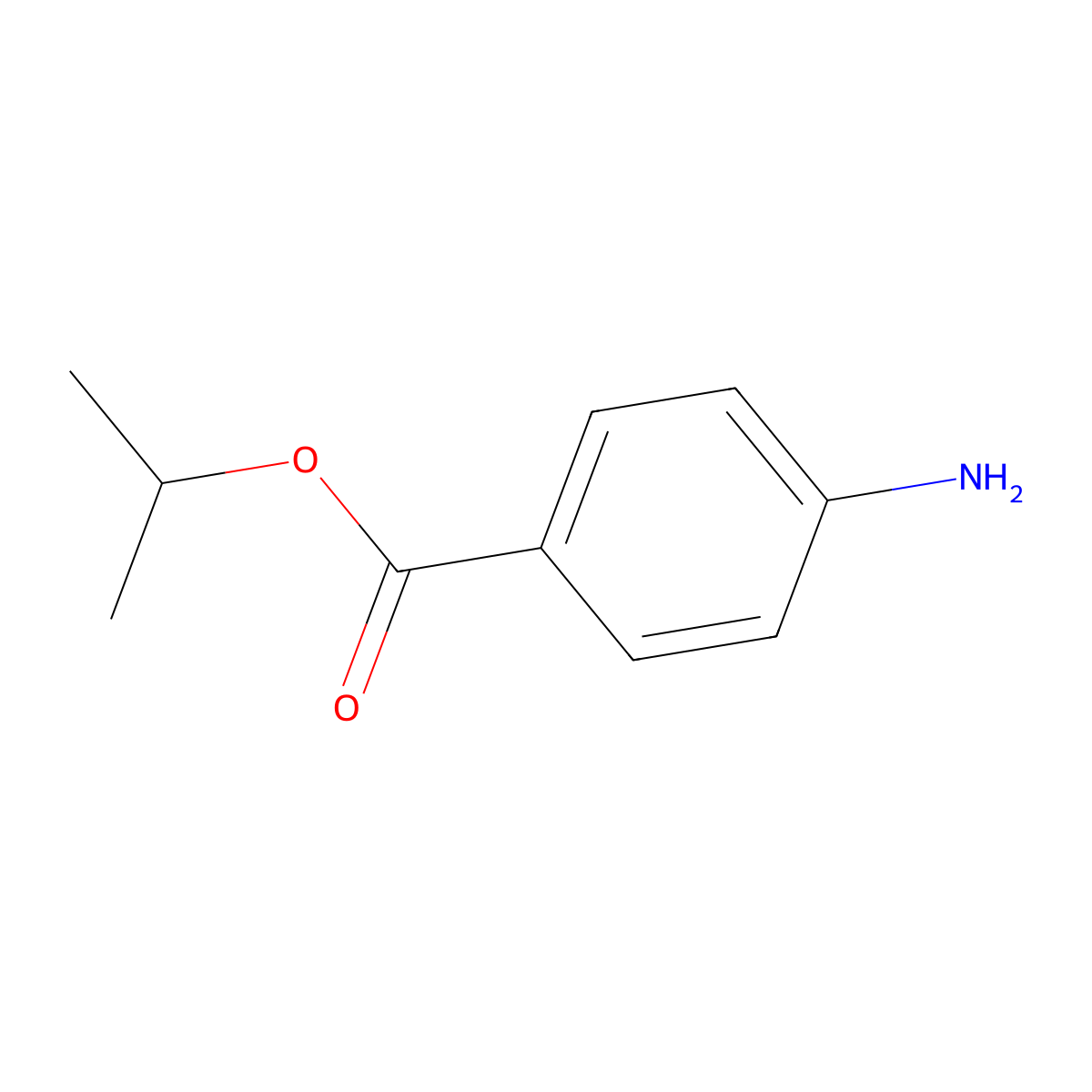 Propan-2-yl 4-aminobenzoate molecular structure, CAS 18144-43-9