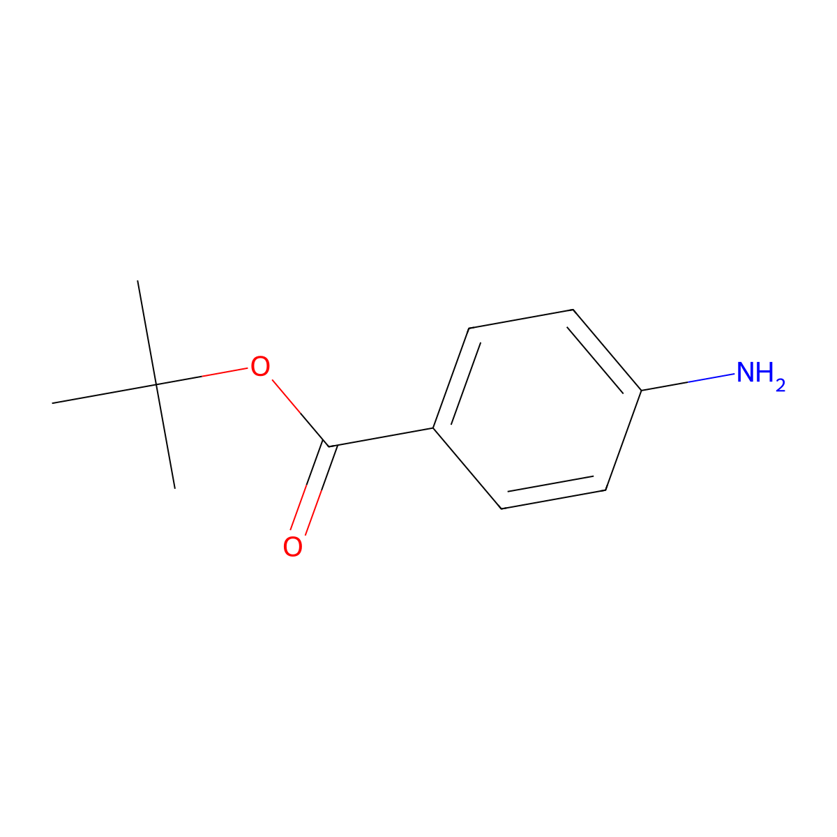 Benzoic acid, 4-amino-, 1,1-dimethylethyl ester molecular structure, CAS 18144-47-3