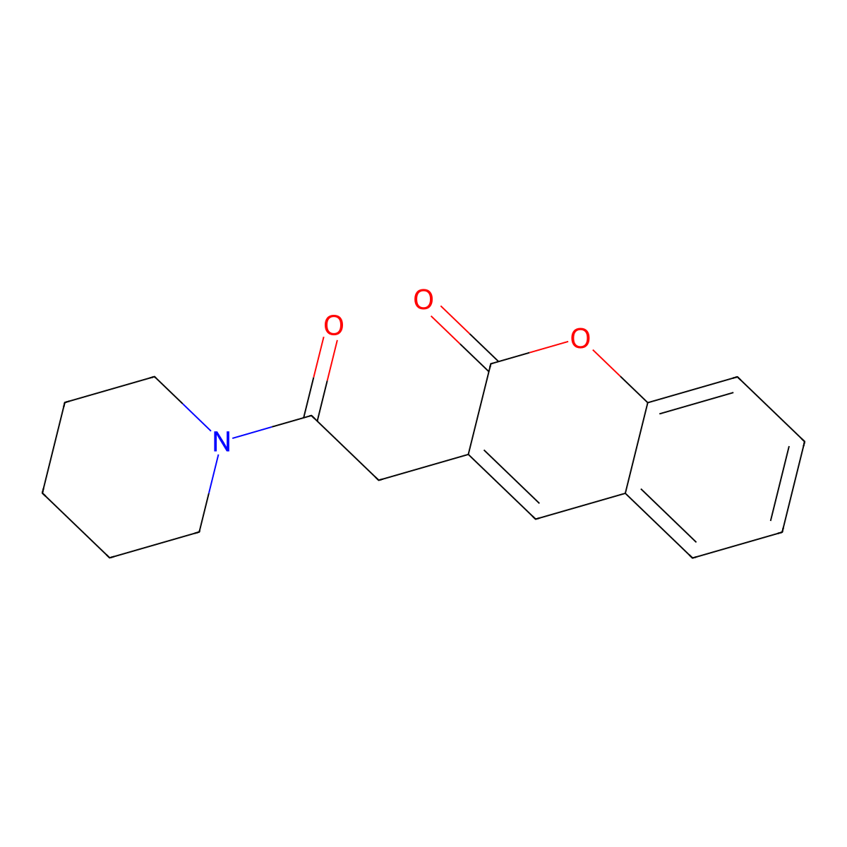 Coumarin, 3-((piperidinocarbonyl)methyl)- molecular structure, CAS 18144-53-1