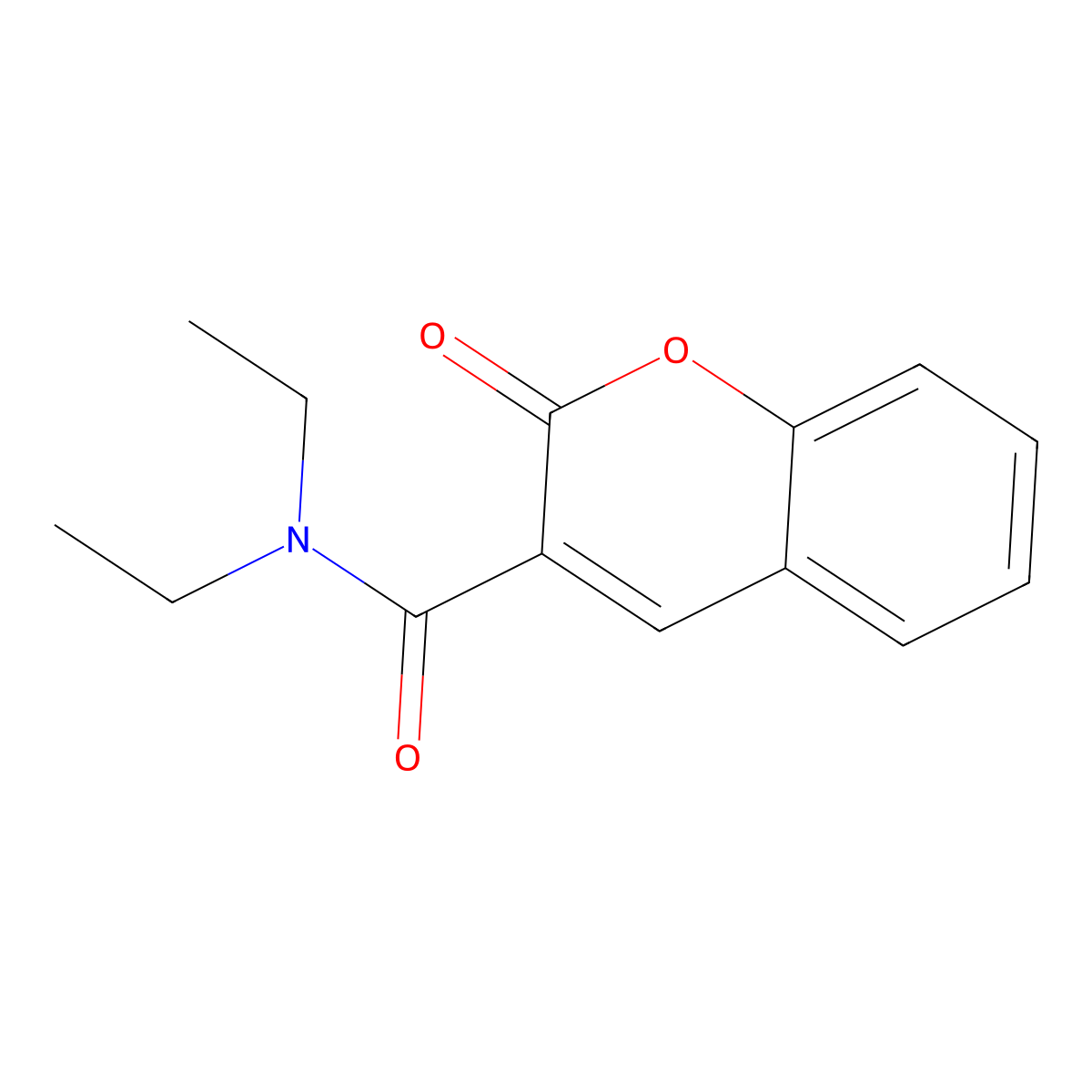 2H-1-Benzopyran-3-carboxamide, N,N-diethyl-2-oxo- molecular structure, CAS 18144-62-2