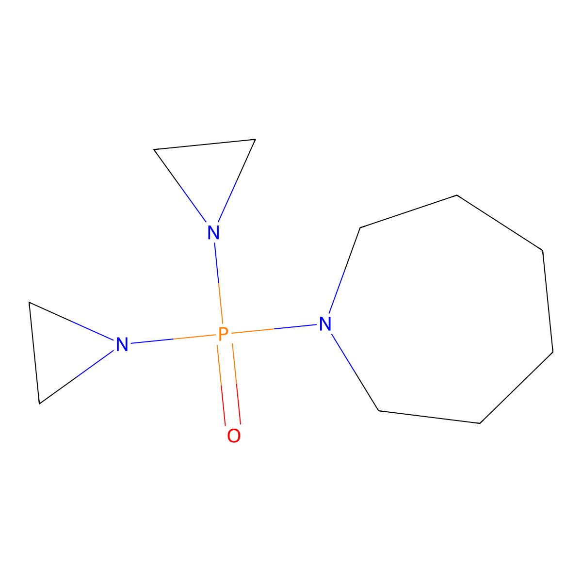 1-(Bis(1-aziridinyl)phosphinyl)hexahydro-1H-azepine molecular structure, CAS 18144-64-4