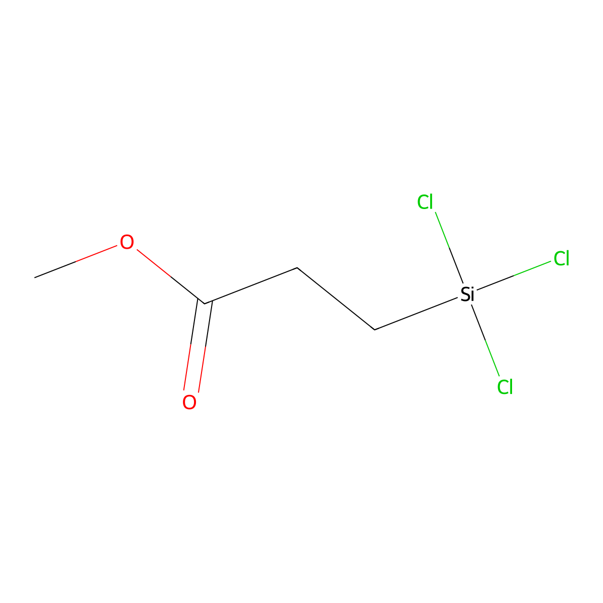 Propanoic acid, 3-(trichlorosilyl)-, methyl ester molecular structure, CAS 18147-81-4