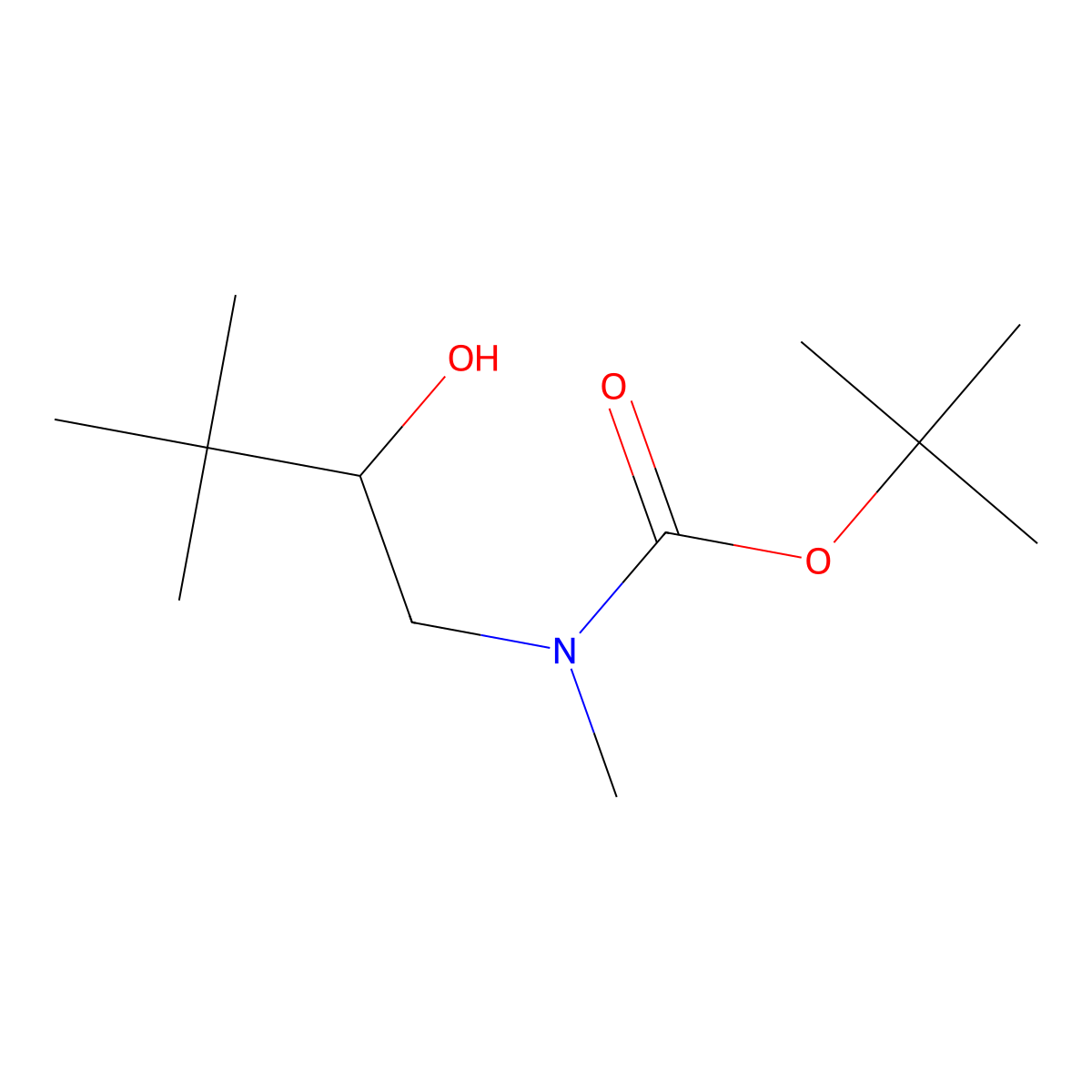 tert-butyl N-(2-hydroxy-3,3-dimethylbutyl)-N-methylcarbamate molecular structure, CAS 181472-52-6