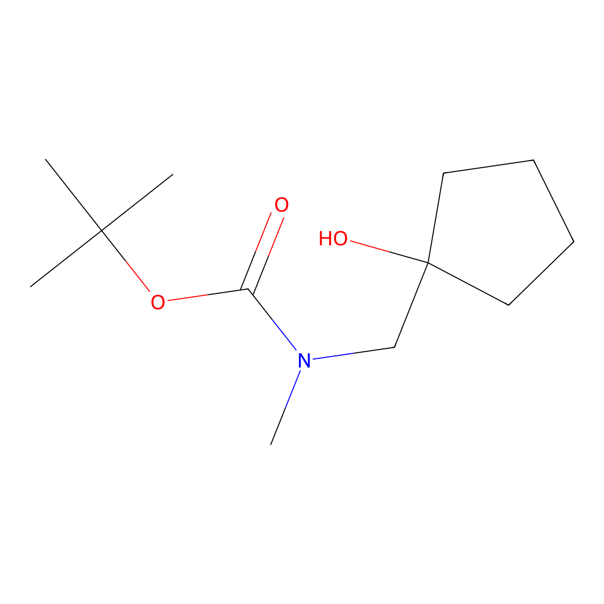 tert-butyl N-[(1-hydroxycyclopentyl)methyl]-N-methylcarbamate molecular structure, CAS 181472-55-9