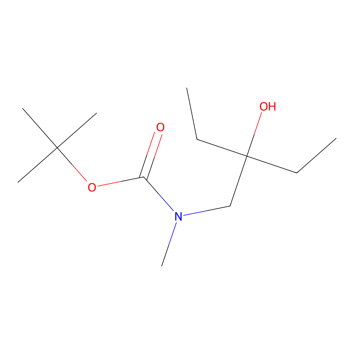 tert-butyl N-(2-ethyl-2-hydroxybutyl)-N-methylcarbamate molecular structure, CAS 181472-57-1