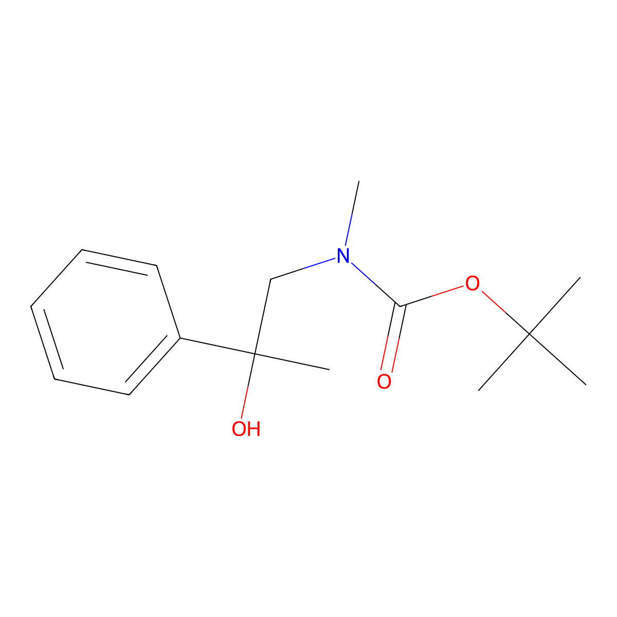 tert-butyl N-(2-hydroxy-2-phenylpropyl)-N-methylcarbamate molecular structure, CAS 181472-59-3