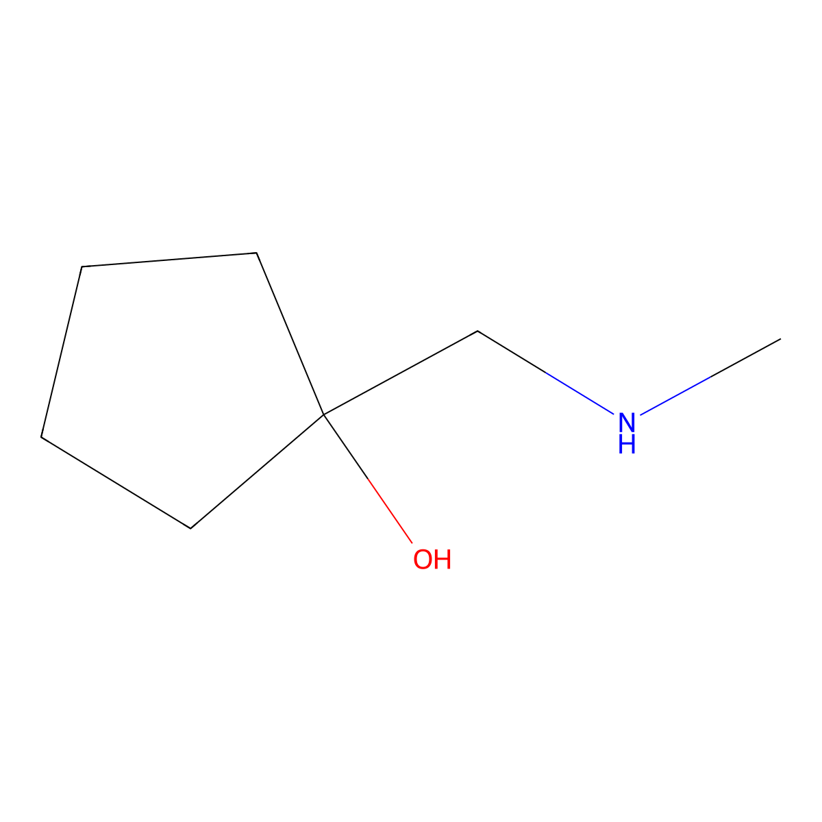1-[(Methylamino)methyl]cyclopentan-1-ol molecular structure, CAS 181472-63-9