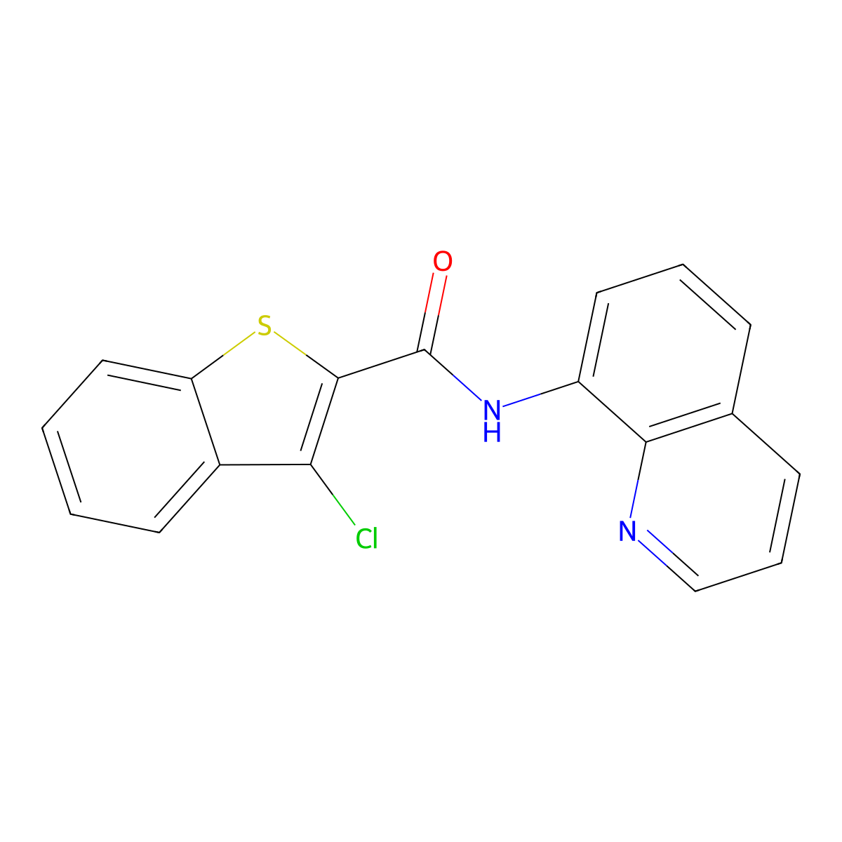3-chloro-N-quinolin-8-yl-1-benzothiophene-2-carboxamide molecular structure, CAS 181473-13-2