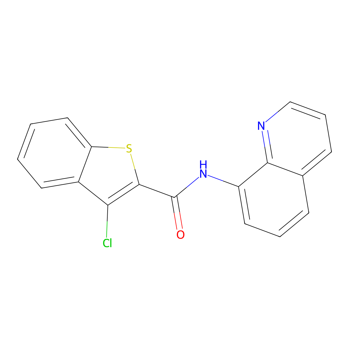 3-chloro-N-quinolin-8-yl-1-benzothiophene-2-carboxamide molecular structure, CAS 181473-13-2