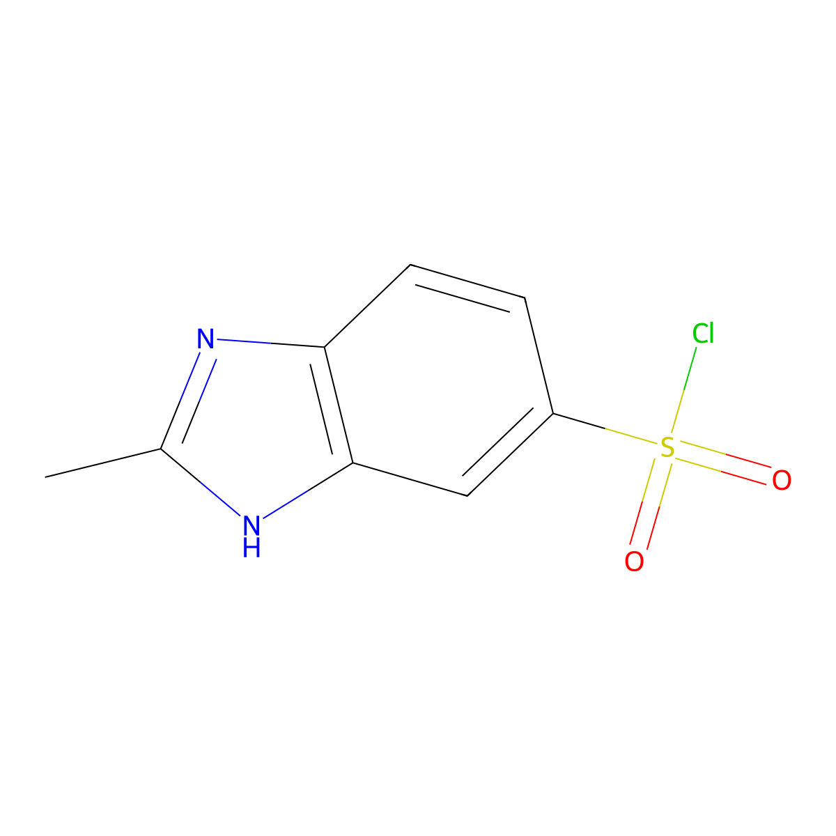 2-methyl-1H-1,3-benzodiazole-5-sulfonyl chloride molecular structure, CAS 181473-23-4